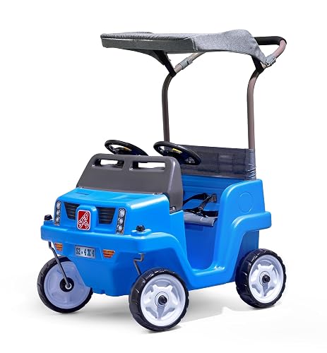 Step2 SUV a presión Lado a Lado | Automóvil de Empuje de Dos plazas para niños pequeños | Azul