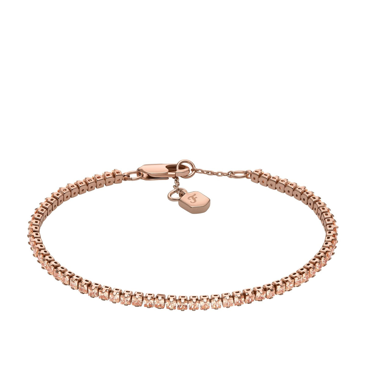 Pulsera Fossil JA7294791 Ellis de latón en tono oro rosa para mujer
