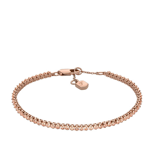 Pulsera Fossil JA7294791 Ellis de latón en tono oro rosa para mujer