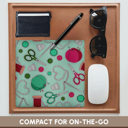 3dRose Sewing Love Print Green Mouse Pad (mp_175382_1)