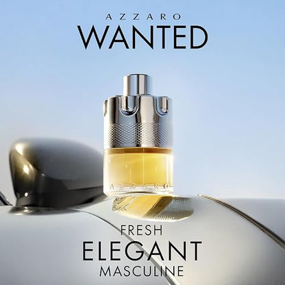 AZZARO, Wanted Eau de Toilette, Fragancia para Hombre, Sensual y Magnética, Aroma Cítrico, Amaderado y Fresco, 100 ML