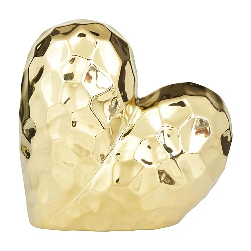 Deco 79 Glam Porcelain Sculpture, Statue and Sculpture for Home Decor, Decorations for Home, Art Decor Living Room, Office, Bedroom, 8" L x 3" W x 8" H, Gold