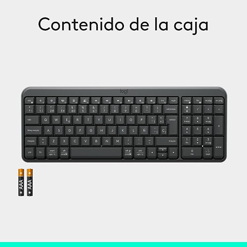 Logitech K250 Teclado Compacto Bluetooth para Windows, ChromeOS ó iOS, Batería de 12 Meses - Color Grafito