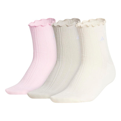 adidas Women's Performance Ruffle 3-pack Quarter Calcetín de cuarto Mujer