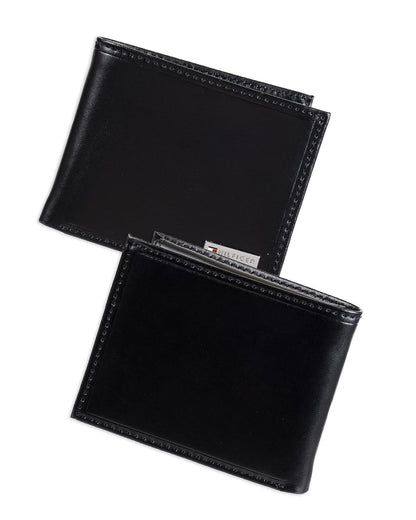 Tommy Hilfiger - portafolios de piel auténtica para hombre con ventana de identificación y múltiples ranuras para tarjetas