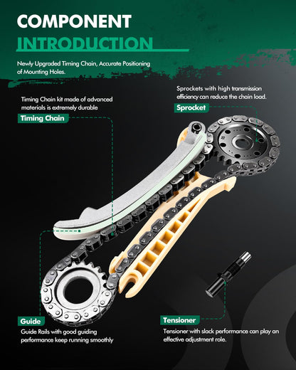 Scitoo TK4090 Kit de Cadena de Distribución con Tensor y Guía