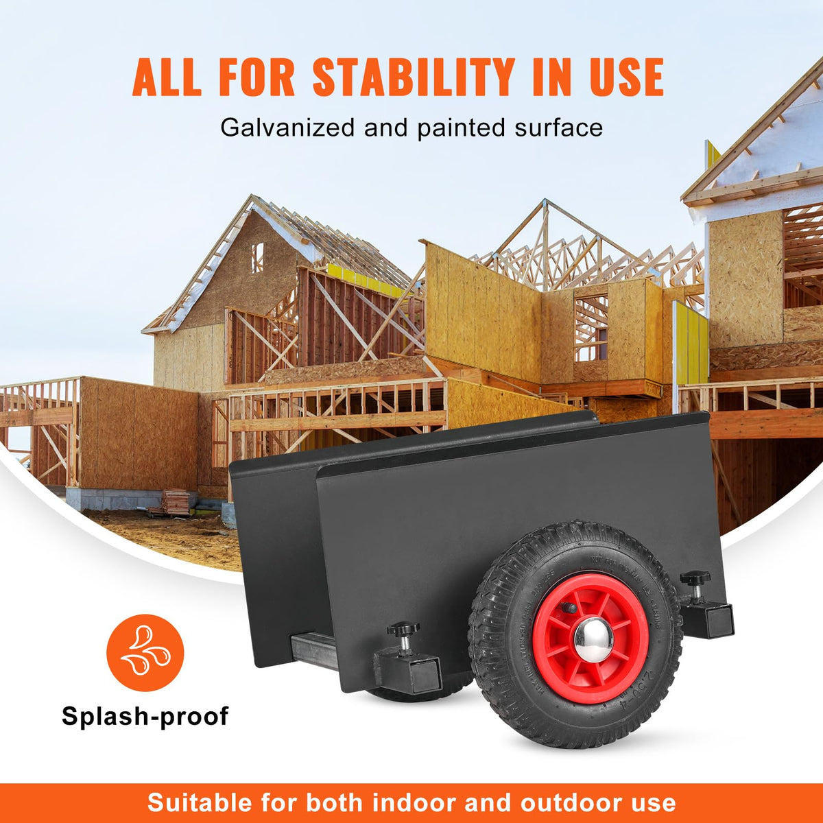 VEVOR - Carro de Panel de 600 Libras de Capacidad, para Paneles de Yeso de Alta Resistencia con Ruedas neumáticas de 8 Pulgadas, Carrito de Panel de Abrazadera Ajustable para láminas de Yeso, manejo