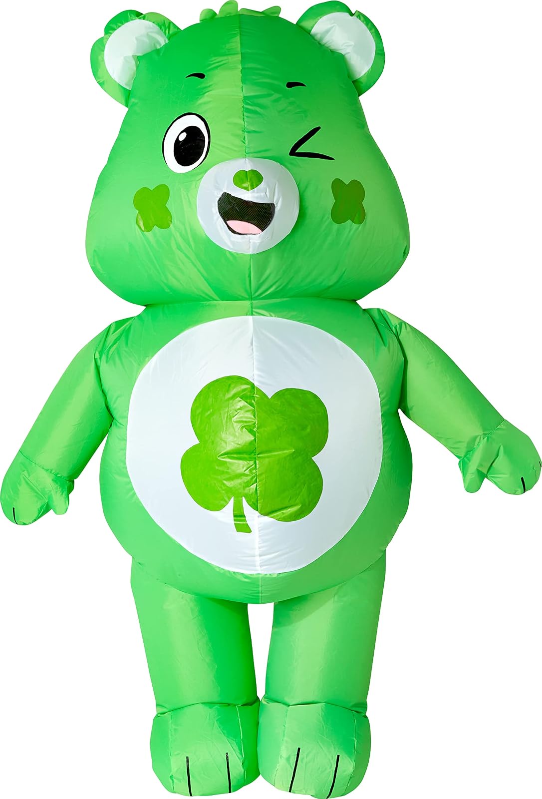 Rubies - Disfraz inflable de oso de buena suerte para adultos para fiestas temáticas y Halloween, como se muestra, talla única, Verde, Talla única