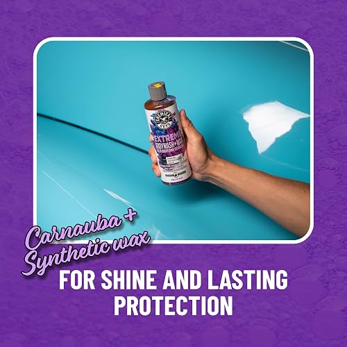 Chemical Guys Extreme Bodywash & Wax Jabón espumoso para lavar automóviles (para cañones de espuma, pistolas o cubos de lavado) Para automóviles, camiones, motos, vehículos recreativos Más, 3,79 L, aroma de uva