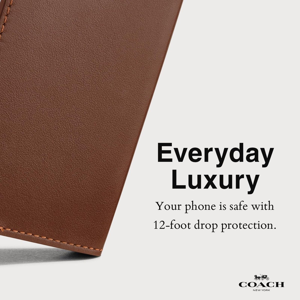 Coach Funda tarjetera de Cuero para iPhone 16 Pro MAX - Hazelnut
