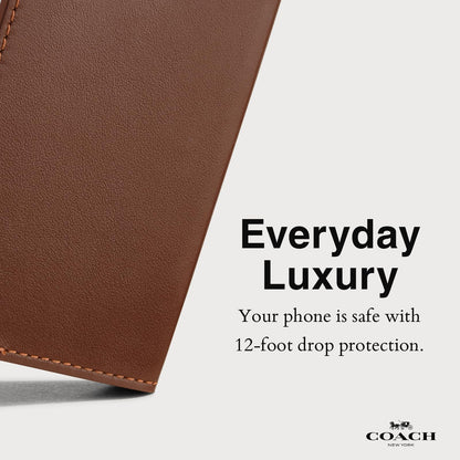 Coach Funda tarjetera de Cuero para iPhone 16 Pro MAX - Hazelnut