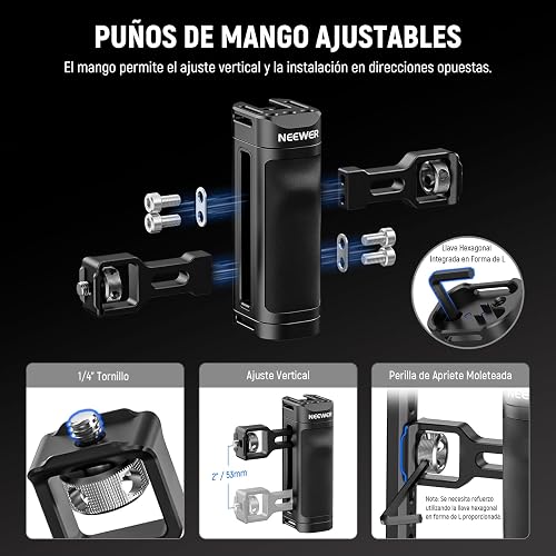 NEEWER Universal Phone Jaula Cage Video Rig con Side Handle de Obturador Bluetooth, Estabilizador de Movil Teléfono para Grabación Compatible con iPhone 15 Pro MAX 15 Pro Galaxy S24 Ultra, PA009E