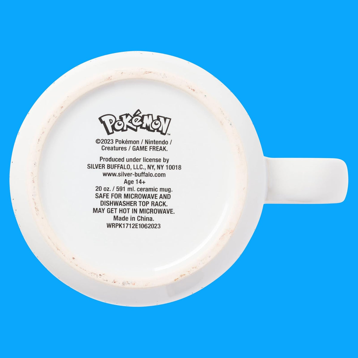 Silver Buffalo Pokemon Bulbasaur, Squirtle, Slowpoke, Snorlax, Pikachu, Piplup, Haunter, Charmander y Meowth Camper Taza, 20 onzas