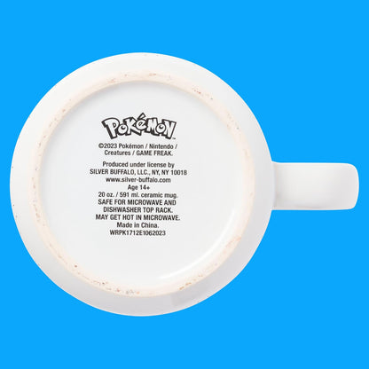 Silver Buffalo Pokemon Bulbasaur, Squirtle, Slowpoke, Snorlax, Pikachu, Piplup, Haunter, Charmander y Meowth Camper Taza, 20 onzas