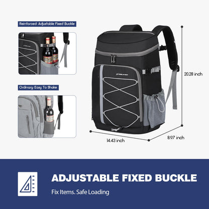 Maelstrom Mochila Hielera 35/50 Latas, Bolsa Hielera Suave Hermética | Frío 16h, bolsillos múltiples, silbato emergencia, acolchado ergonómico transpirable. Ideal camping, pesca, senderismo