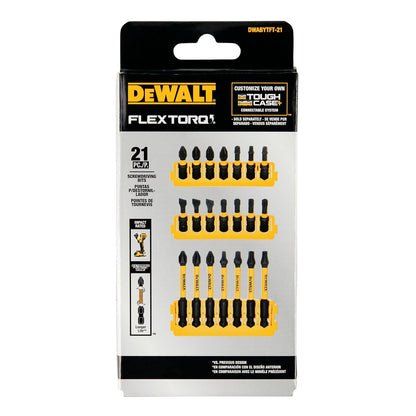 DEWALT BYTC Flex Torq Set #2 Phillips/#8 Juego ranurado Destornillador de vástago (21 piezas) (DWABYTFT-21)