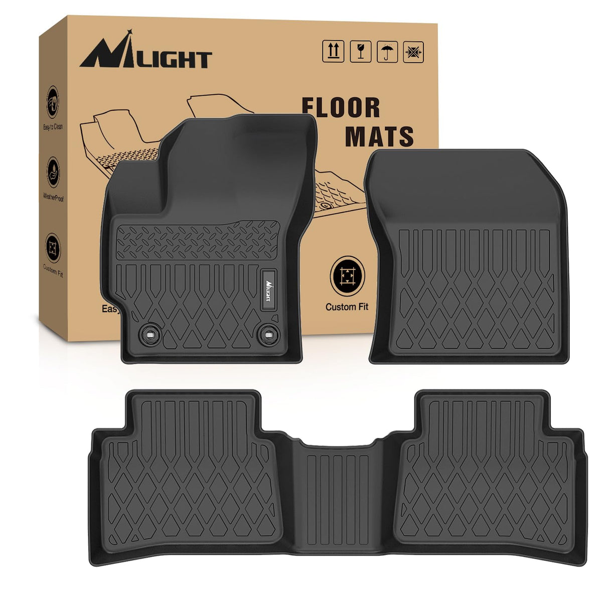 Nilight TPE Alfombrillas para Toyota Corolla (Incluyendo híbrido) | 2020, 2021, 2022, 2023, 2024, 2025, 2026, revestimiento de piso resistente para todo tipo de clima - 2020-2025 Toyota Corolla
