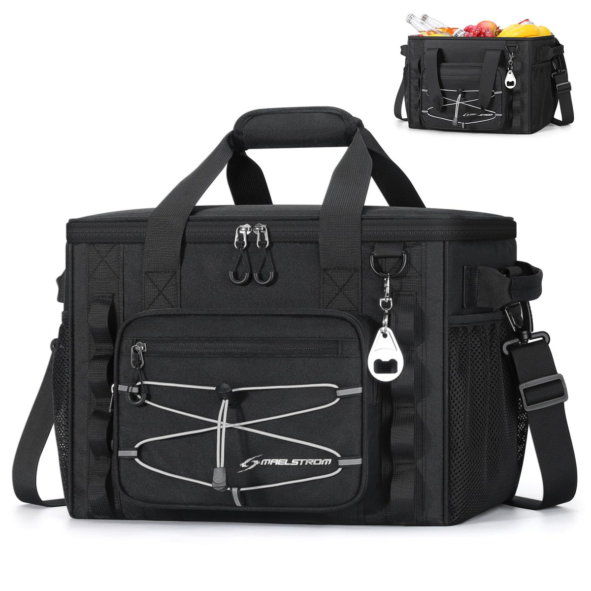 Maelstrom Hielera Portátil 30/40 Latas, Bolsa Térmica Plegable Hermética | Frío 24h hielo, Aislamiento 5 capas, Múltiples bolsillos, Ligera. Ideal Camping, Playa, Senderismo, Kayak, Viajes carreteros