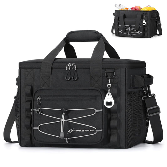 Maelstrom Hielera Portátil 30/40 Latas, Bolsa Térmica Plegable Hermética | Frío 24h hielo, Aislamiento 5 capas, Múltiples bolsillos, Ligera. Ideal Camping, Playa, Senderismo, Kayak, Viajes carreteros