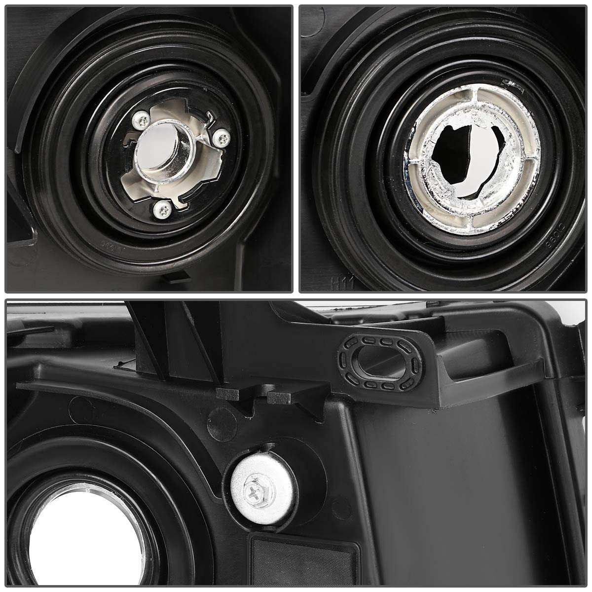 DNA Motoring Par de Faros Delanteros Cromados/Ámbar, HL-OH-CSIL07-CH-AM [compatible con Silverado 1500 07-14/2500 HD 3500]