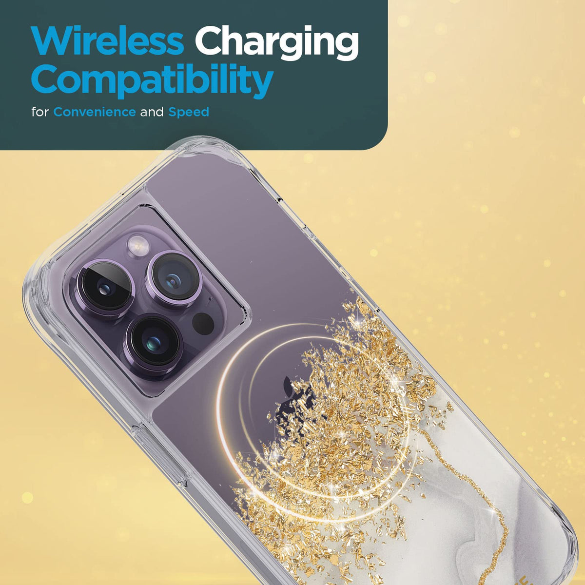 Case-Mate iPhone 14 Pro Case - Karat Marble [10FT Drop Protection] [Wireless Charging Compatible] Luxury Cover with Cute Bling Sparkle for iPhone 14 Pro 6.1", Anti-Scratch, Shock Absorbent, Slim Fit