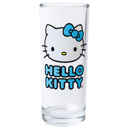 Silver Buffalo Sanrio Hello Kitty Juego de 4 vasos con purpurina, 10 onzas