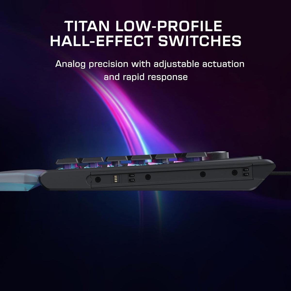 Turtle Beach Command Series KB7 TKL Teclado para Juegos con Cable, visualización táctil de 4.3 Pulgadas, interruptores de Efecto de Sala de Perfil bajo Titán, Teclas PBT de Doble Disparo, sondeo
