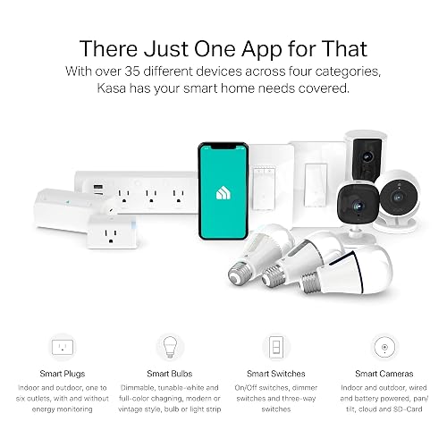 Kasa Smart Enchufe KP303, Protector de sobretensiones con 3 Tomas Inteligentes controladas Individualmente y 2 Puertos USB, Funciona con Alexa y Google Home, no Requiere concentrador, Color Blanco