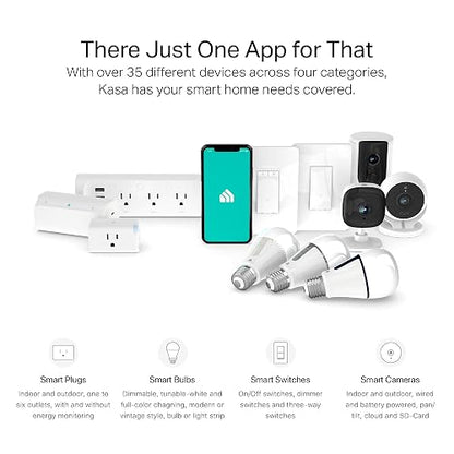 Kasa Smart Enchufe KP303, Protector de sobretensiones con 3 Tomas Inteligentes controladas Individualmente y 2 Puertos USB, Funciona con Alexa y Google Home, no Requiere concentrador, Color Blanco