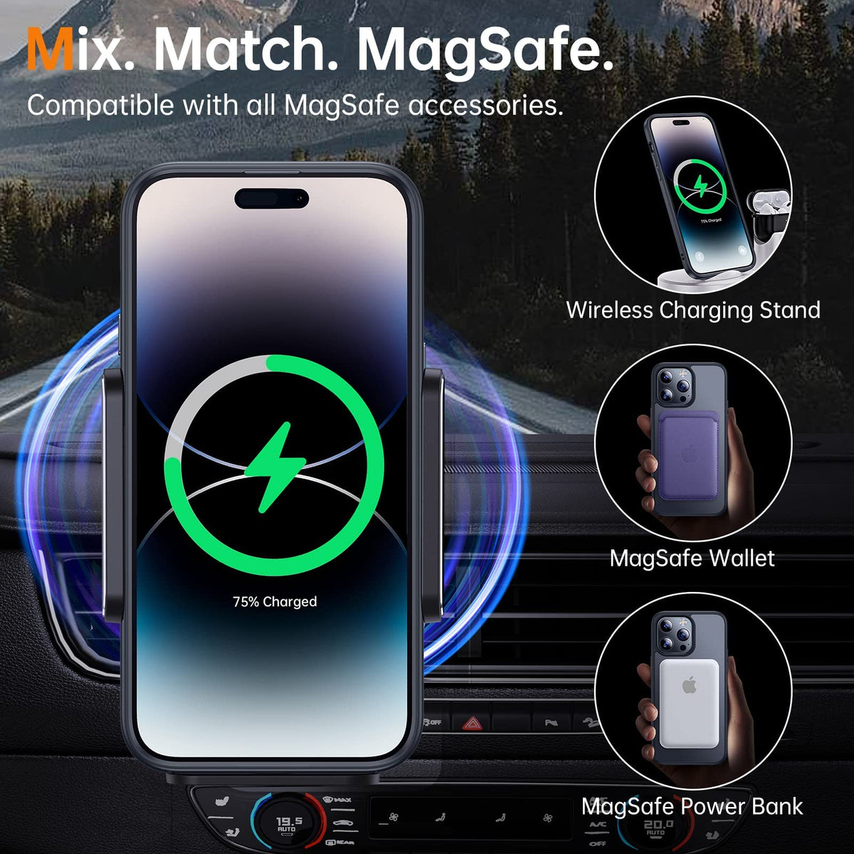 JUESHITUO Magnetic Slim Clear Case para iPhone 14 Pro MAX [no Amarillento] [Protección de Grado Militar] [No.1 imanes Fuertes] Compatible con iPhone 14 Pro MAX Protective Case 2022, Space Black