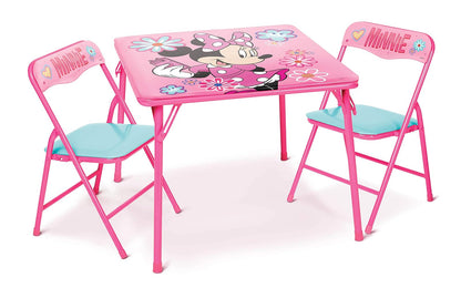 Minnie Mouse Juego de Mesa y sillas para niños y niños pequeños de 36 Meses hasta 7 años, Incluye: 1 Mesa (24 Pulgadas de Largo x 24 Pulgadas de Ancho x 20 Pulgadas de Alto), 2 sillas (13 Pulgadas de