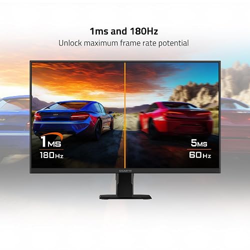 GIGABYTE - GS27QA SA - Monitor IPS Gaming de 27 Pulgadas - QHD 2560x1440-180Hz - MPRT de 1 ms - AMD FreeSync - HDMI, DP - Negro
