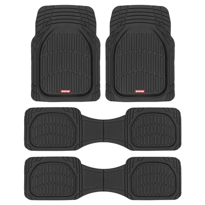 Motor Trend FlexTough Alfombrillas Originales de Goma para Vehículos de 3 filas, Color Negro