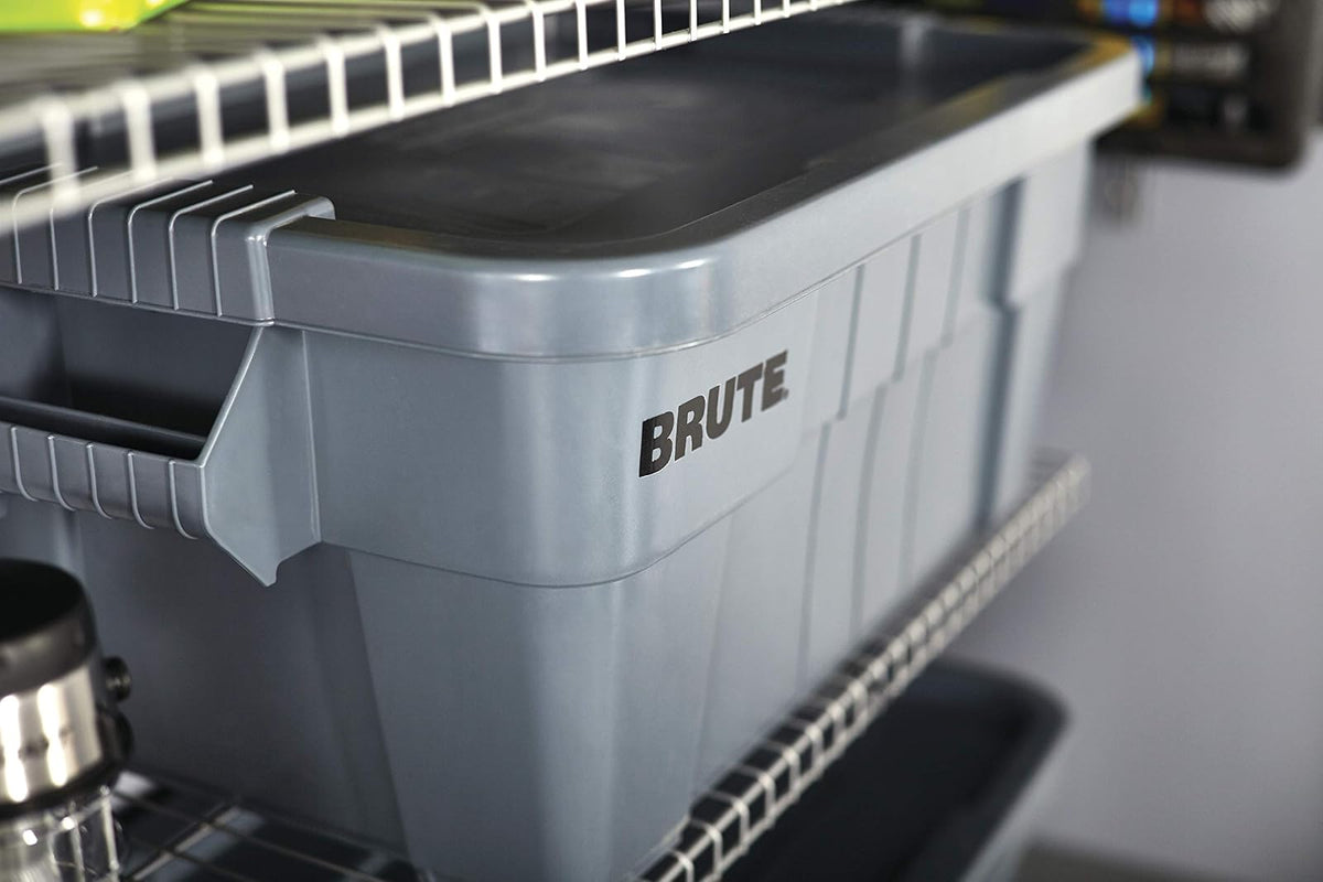 Rubbermaid Commercial Fg9S3000Wht Brute Tote with Lid, 14-Gallon Capacity, White