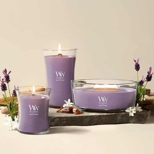 WoodWick Vela grande de reloj de arena, amatista y ámbar, 22 onzas