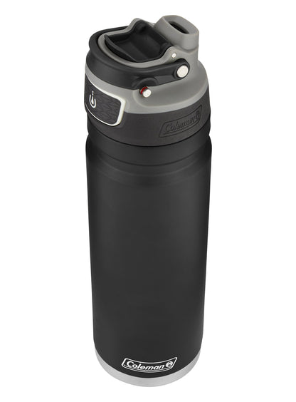 Coleman AUTOSEAL FreeFlow - Botella de Agua de Acero Inoxidable, Color Negro, 24 onzas