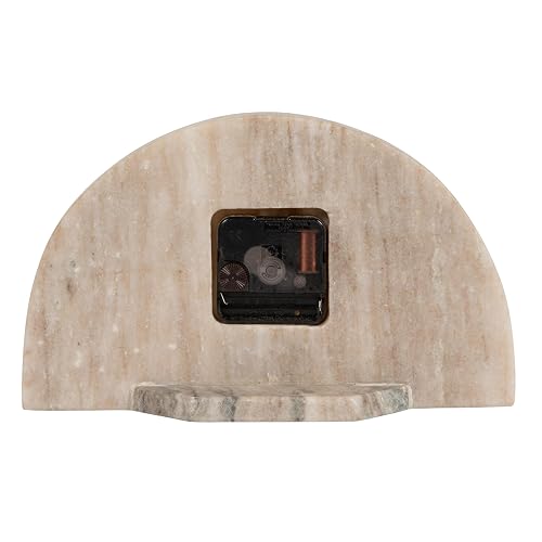 Bloomingville - Reloj Decorativo de Media Luna de mármol para repisa, Beige y Negro