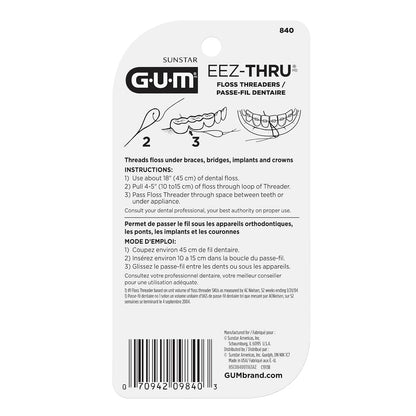 GUM Eez-Thru Floss Threaders -- 25 Pieces - 2pc