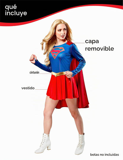 Rubie'S Vestido de Disfraz de Supergirl para Programa de televisión Disfraces de tamaño adultoMujer