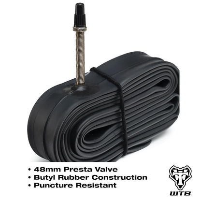 'WTB Presta Mountain Bike Inner Tube, Available in 26'', 27.5'' & 29'' Diameter with 33mm or 48mm Valve, Bicycle Inner Tube, Durable and Lightweight'