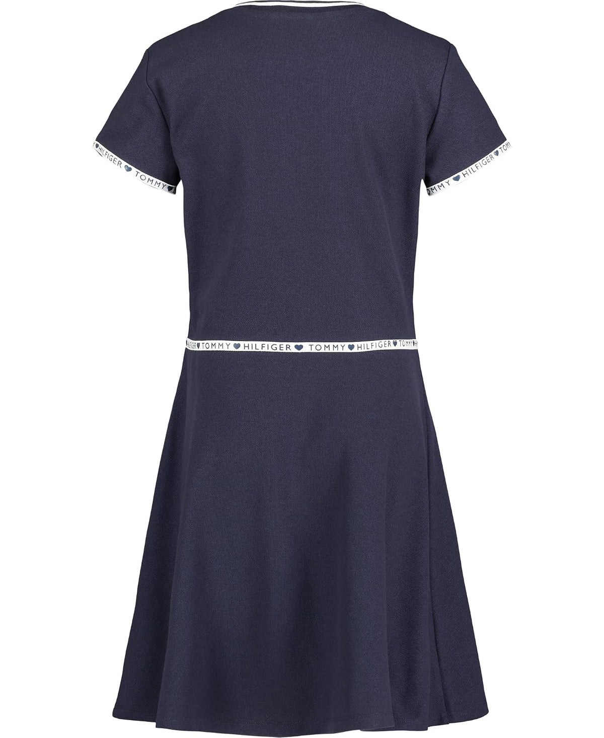 Tommy Hilfiger Vestido Liso de Manga Corta Vestido Informal para Niñas