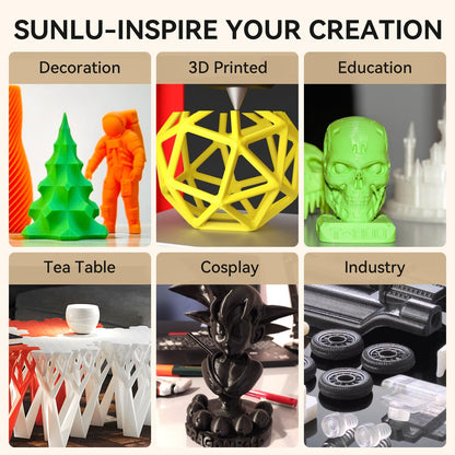 SUNLU Elite - Filamento para impresora 3D - PLA de 1,75 mm, se adapta a la mayoría de impresoras 3D FDM, carrete de 1 kg (2.2 libras), blanco