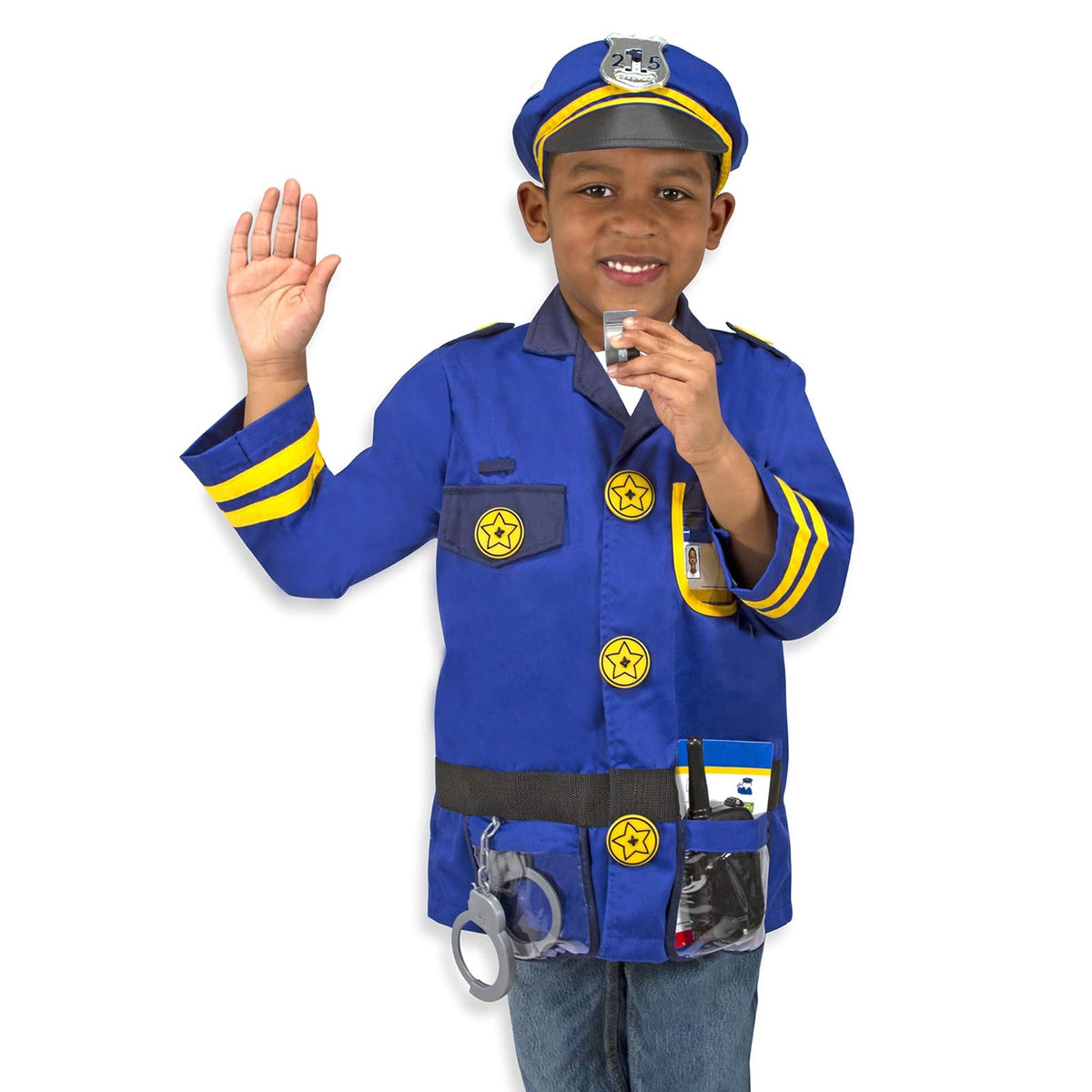 Melissa & Doug Disfraz de Policía para Juego Imaginativo, Juego de Simulación (3-6 Años, 8 Piezas)