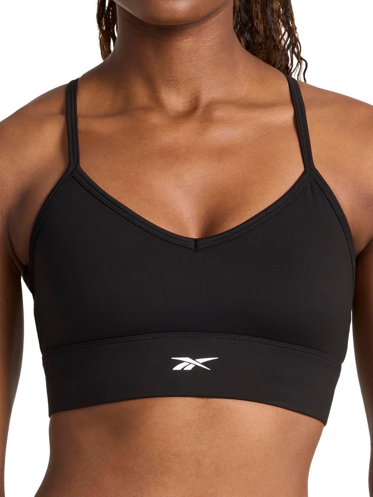Reebok ID Train Tri Back Bra, Slim Fit, Lightweight Stretch Poly Motion Interlock Fabric, Moisture-Wicking Sujetador Deportivo Mujer