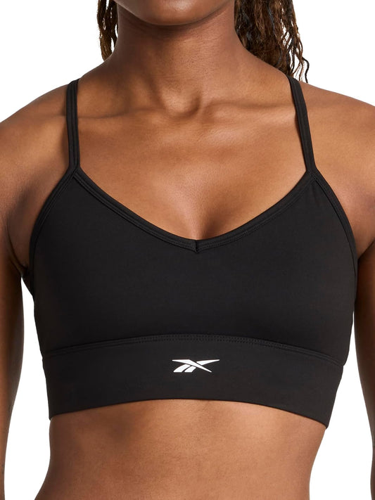 Reebok ID Train Tri Back Bra, Slim Fit, Lightweight Stretch Poly Motion Interlock Fabric, Moisture-Wicking Sujetador Deportivo Mujer