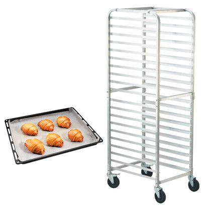 VEVOR - Estante para sartenes para panadería comercial de 20 niveles con ruedas de freno, almacenamiento de aluminio para media hoja y completa, estante de velocidad para cocina, hogar, equipo de