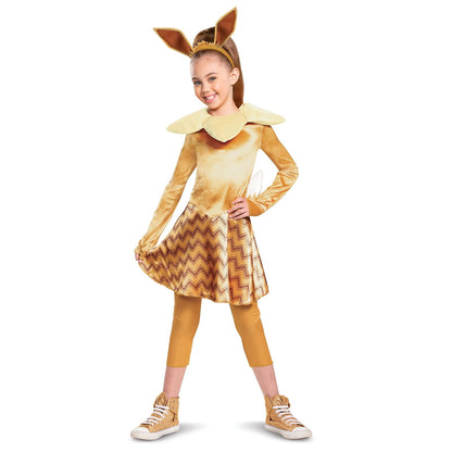 Disfraz de Pokemon Eevee para niños, Traje de Personajes de Lujo para niñas, Talla L (10-12)
