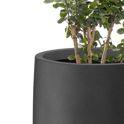 Kante - Maceta Alta Negra bruñida de 21.5 Pulgadas de Alto, Maceta Decorativa Grande para Interiores con Orificio de Drenaje y tapón de Goma, Estilo Redondo Moderno para el hogar y el Patio