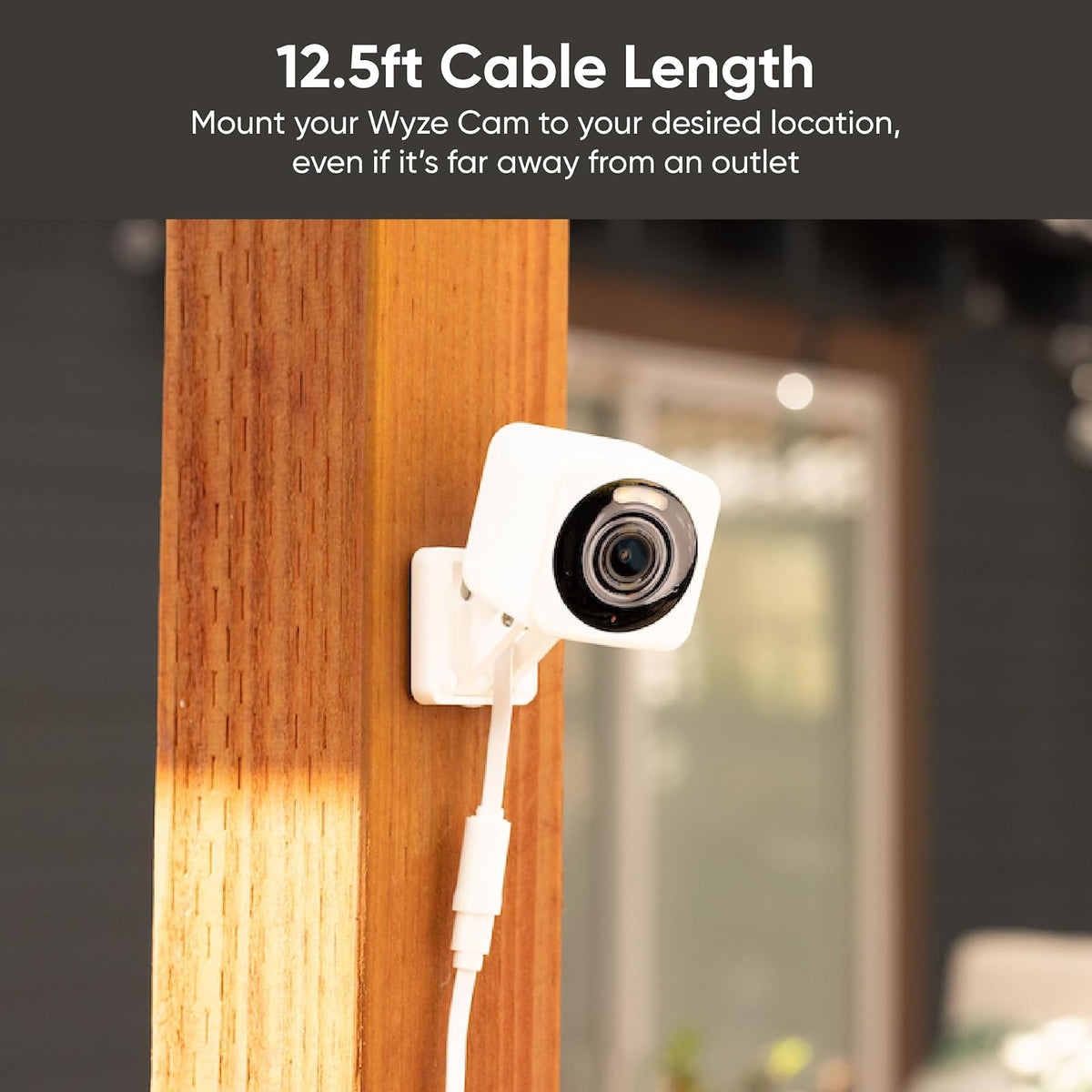 WYZE - Adaptador de Corriente para Exteriores, Compatible Con CAM v3/Pro/v4, OG, Pan v3 y Battery CAM Pro (Adaptador Micro USB en Forma de L Incluido)