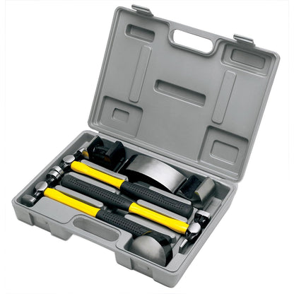 Performance Tool Kit de Reparación de Carrocería con Martillos de Fibra de Vidrio M7007, 7 Piezas, Amarillo y Negro